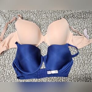 Victoria's Secret Bra Set - 1 Blue and 1 Cream/Nude